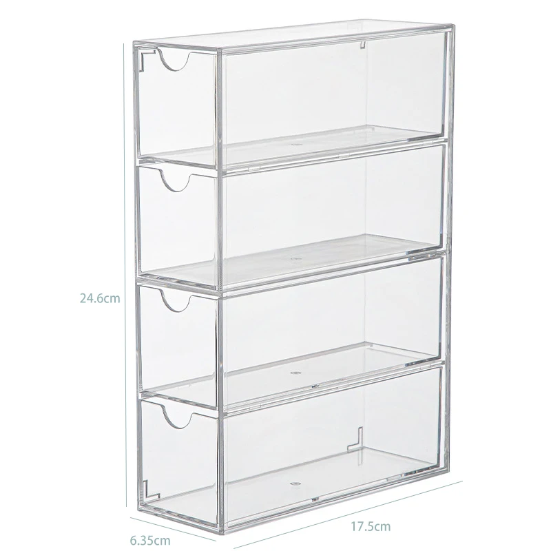 4 Layer Acrylic Glasses Storage Box Stackable Transparent Drawer Display Stand Makeup Sunglasses Storage Box Jewelry