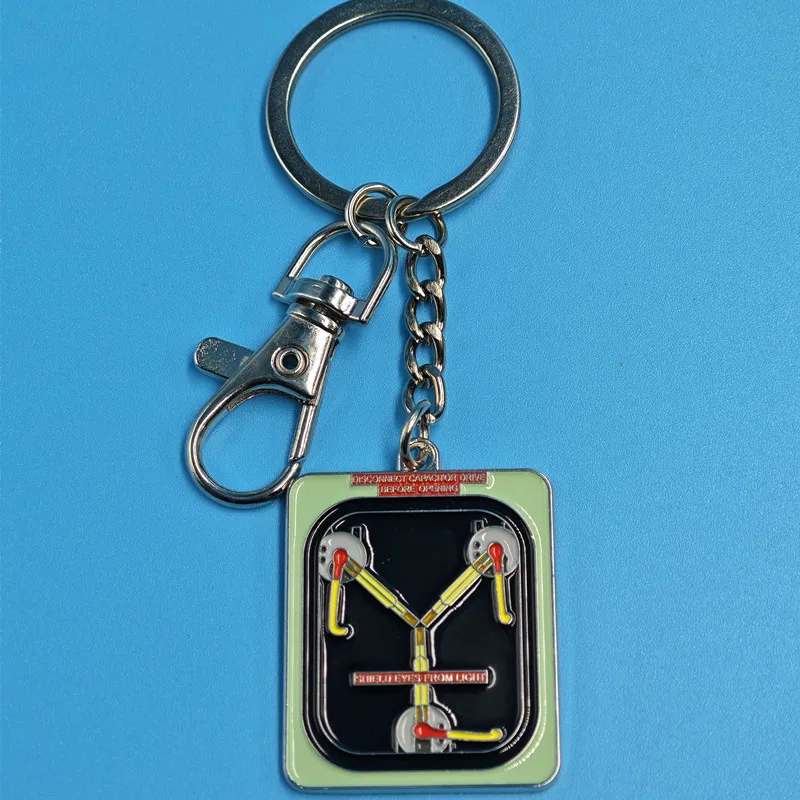 Classic science fiction movies Back To The Future Delorean Flux Capacitor Keychain Sci-fi Movie Fans Cool accessory
