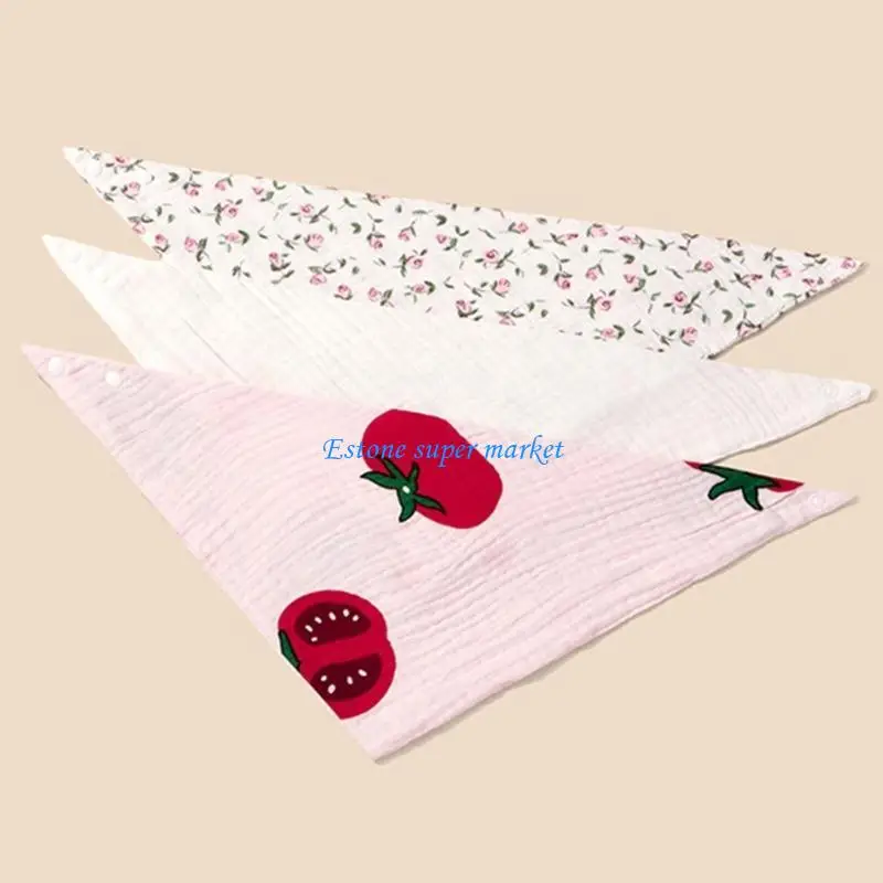 090B مرايل أطفال باندانا للأولاد والبنات مرايل أطفال للتسنين واللعاب 3 قطع #4