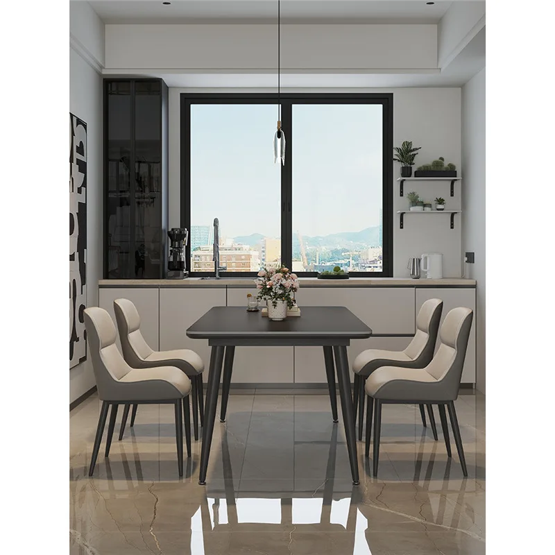 Sintered stone dining table a modern minimalist rectangular dining table for small homes