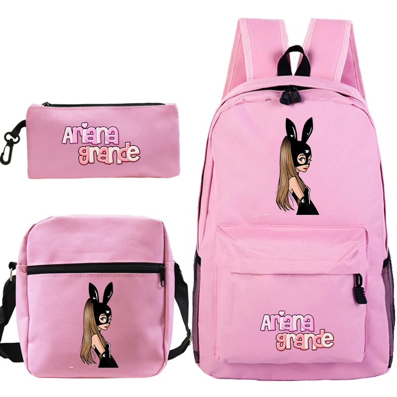 Ariana Grande zaino scuola per ragazze borse da scuola moda 3 pz/set Bookbag con borse a matita libro adolescenti zaino