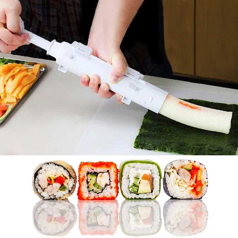 

DIY Sushi Maker Roller Rice Mold Bazooka Vegetable Meat Rolling Tool Sushi Making Machine Kitchen Accessories Sushi Tool New