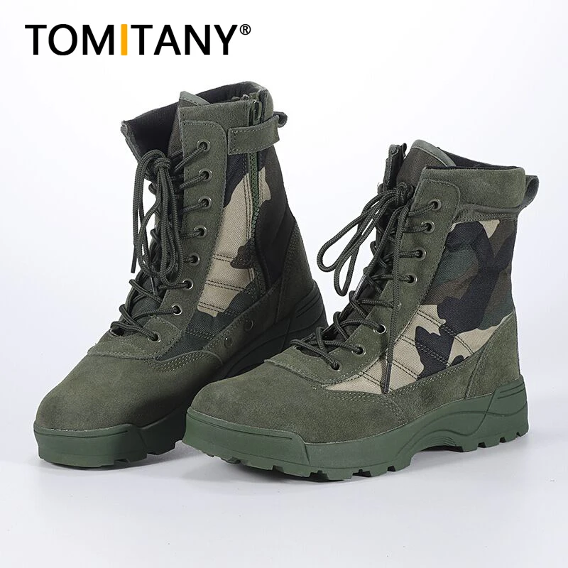 

Combat Boot Men Women Climbing Training Waterproof Stable Slip Autumn Tactical Boots Outdoor Hiking Breathable Mesh Army Shoes