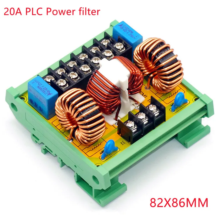20a plc trilho montado emi fonte de alimentação filtro anti-interferência ac power 6 conjuntos de saída para plc indústria de segurança industrial