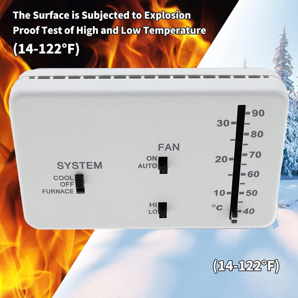 RV Thermostat Cool Only/Furnace RV Analog Thermostat 12V DC Replacement for Dometic 3106995.032