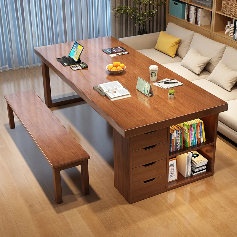 Go to the living room, solid wood large board table, household desk, simple learning and writing table, rectangular desk and din
