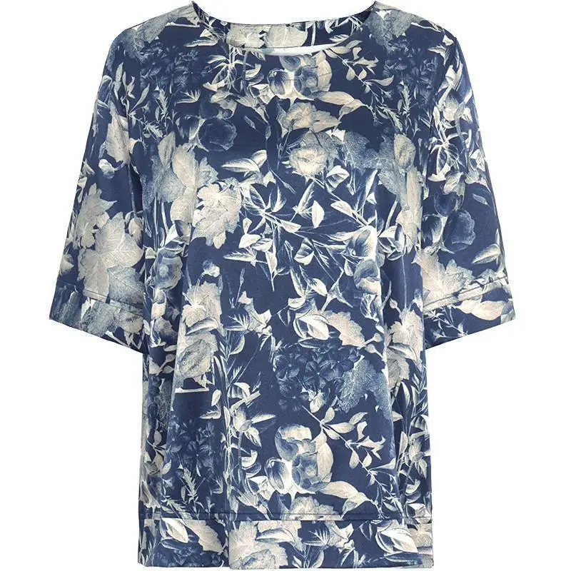 Mom Printed Top Short-sleeved New Noble Lady Style