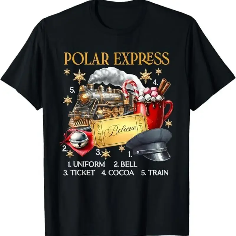 Vintage Believe Train North Pole Polar Express All Abroad T-Shirt