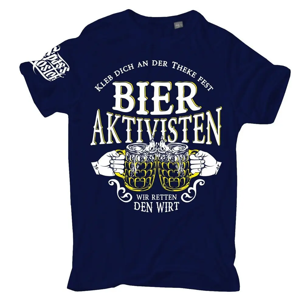 Men's Beer Activists Stick to the Counter T-Shirt Fixed Beer Drink  High Quality 100%Cotton Short Sleeve