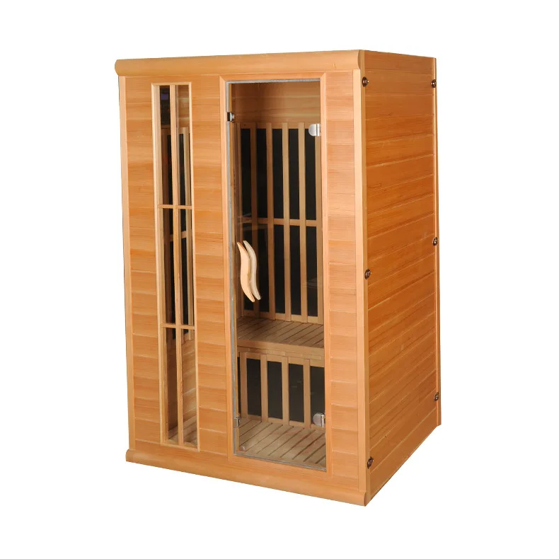 Household carbon board room 2 people sweat room sauna  glass door movable large glass window sauna