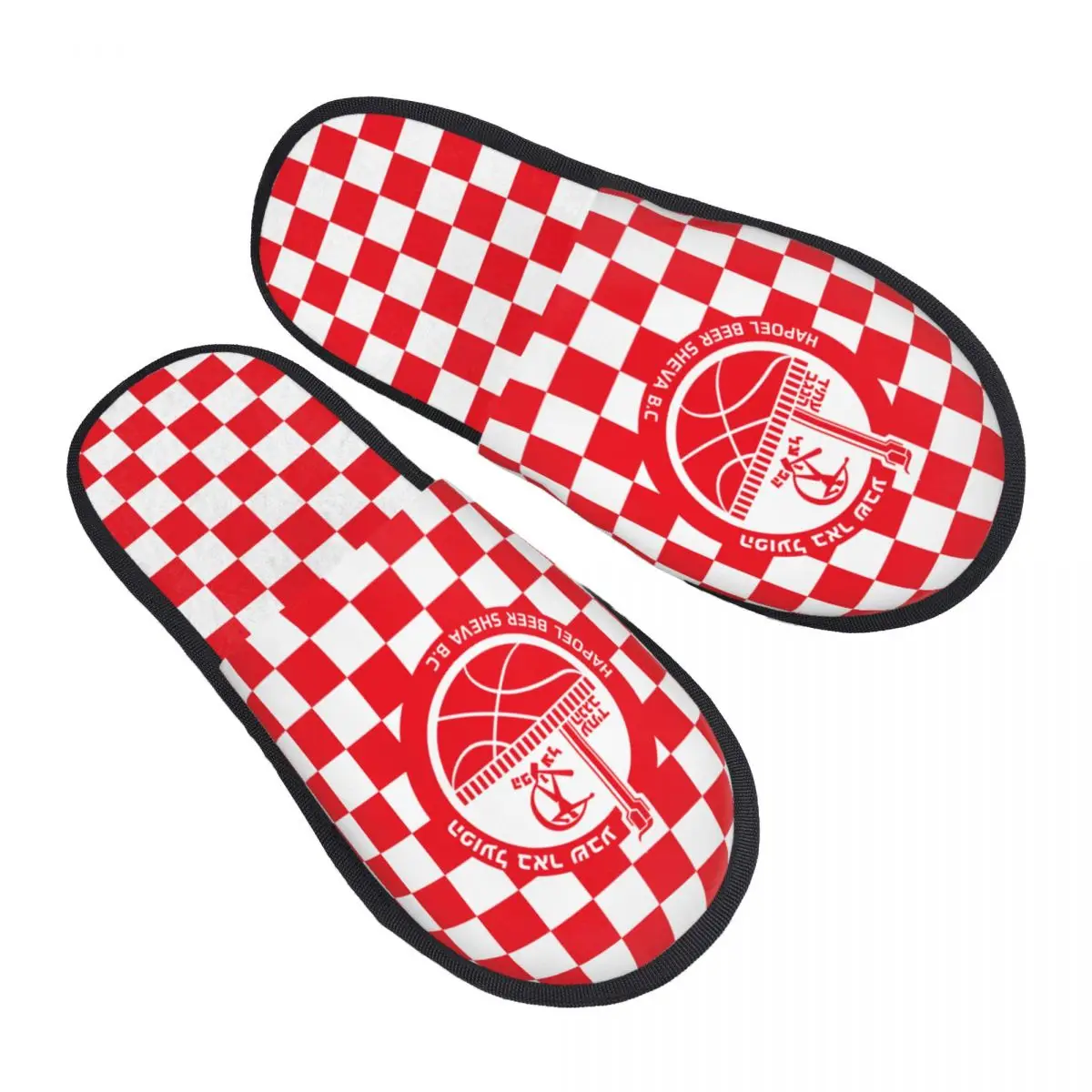 

Israel Hapoel Beer Sheva Bc Women and Men Slipper Fluffy Soft Plush Warm House Shoes Anti-Skid Cozy Plush