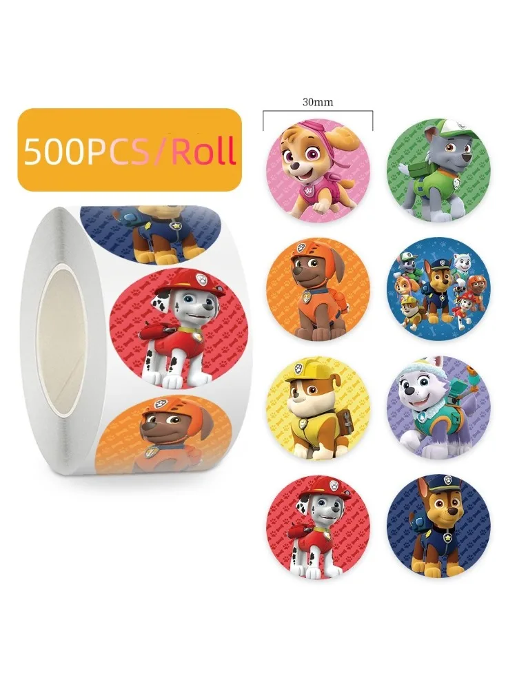 AliExpress Paw Patrol 500PCS/Roll Cartoon Cute PAW Patrol Sealing Stickers Graffiti Stickers for Bicycle Hand Account Pencil Case Decals
