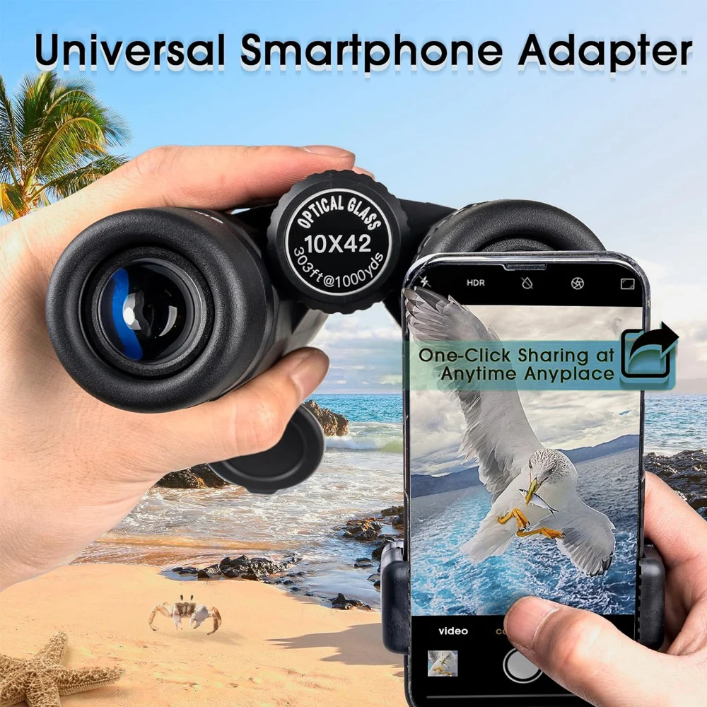 LG18-1042 dürbün 10x42 kapalı kuş gözlemciliği dürbün BaK-4 prizmalar ile çok kaplı, kapalı kuş gözlemciliği gezileri için HD su geçirmez