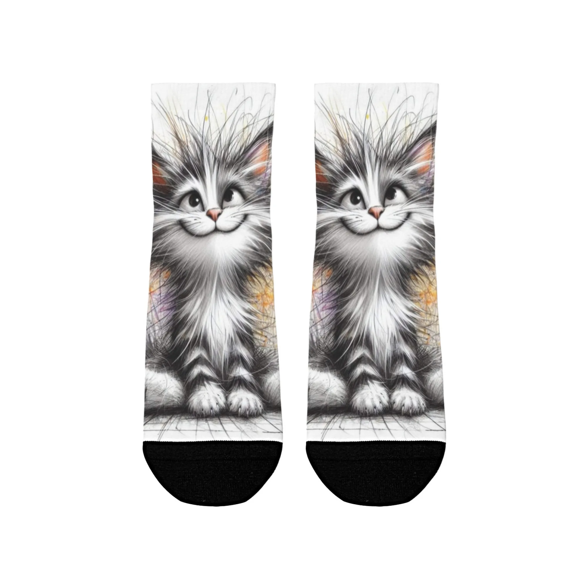 

Короткие носки с забавным котом, удобные повседневные носки из смеси полиэстера для женщин и мужчин, унисекс, мягкие дышащие, легкие, модные