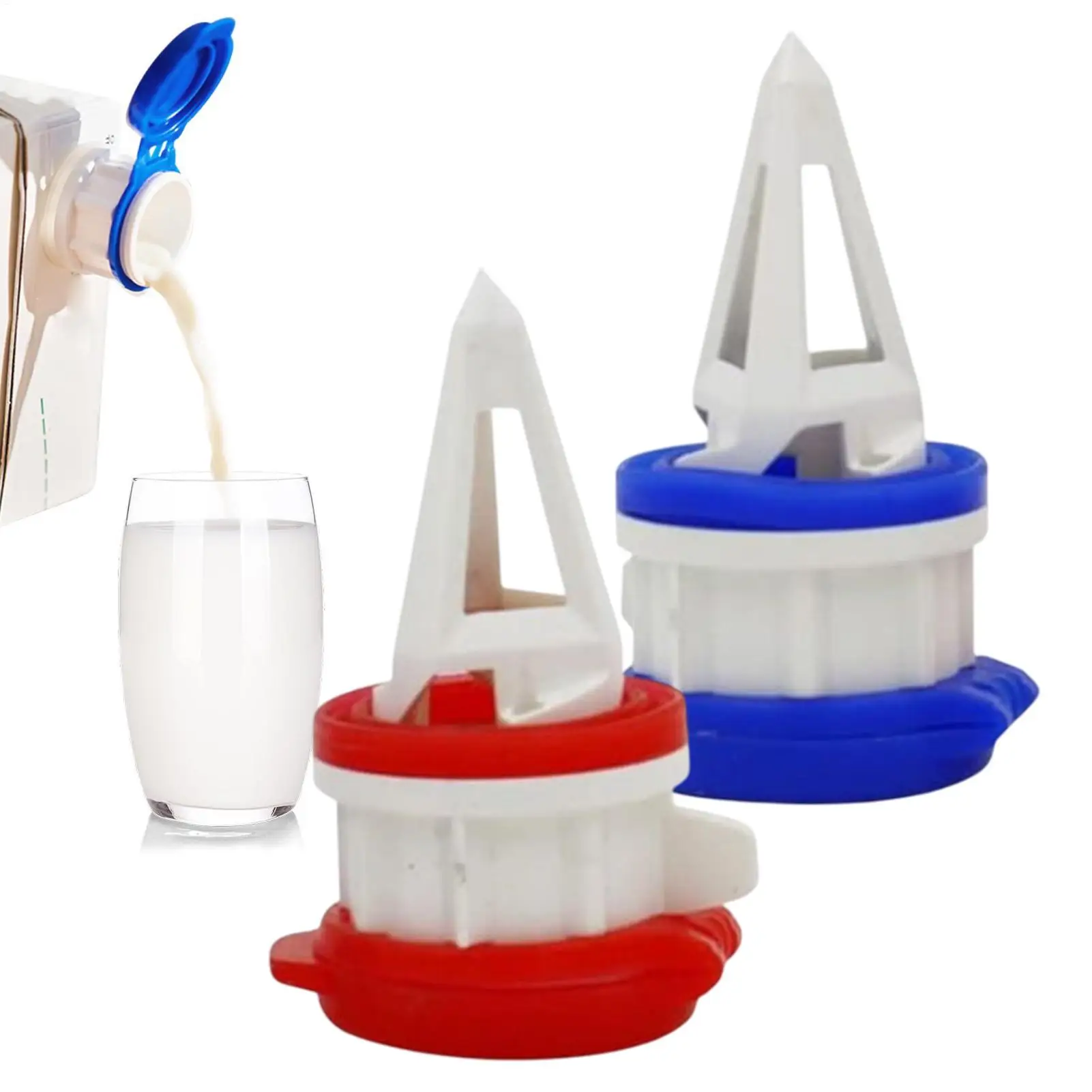 2pcs Boxed Milk Sealing Lid Milk Bottles Pourer Spout Pourer Fresh Keeping Sealer Drink Splitter Storage Kitchen Gadget Sets