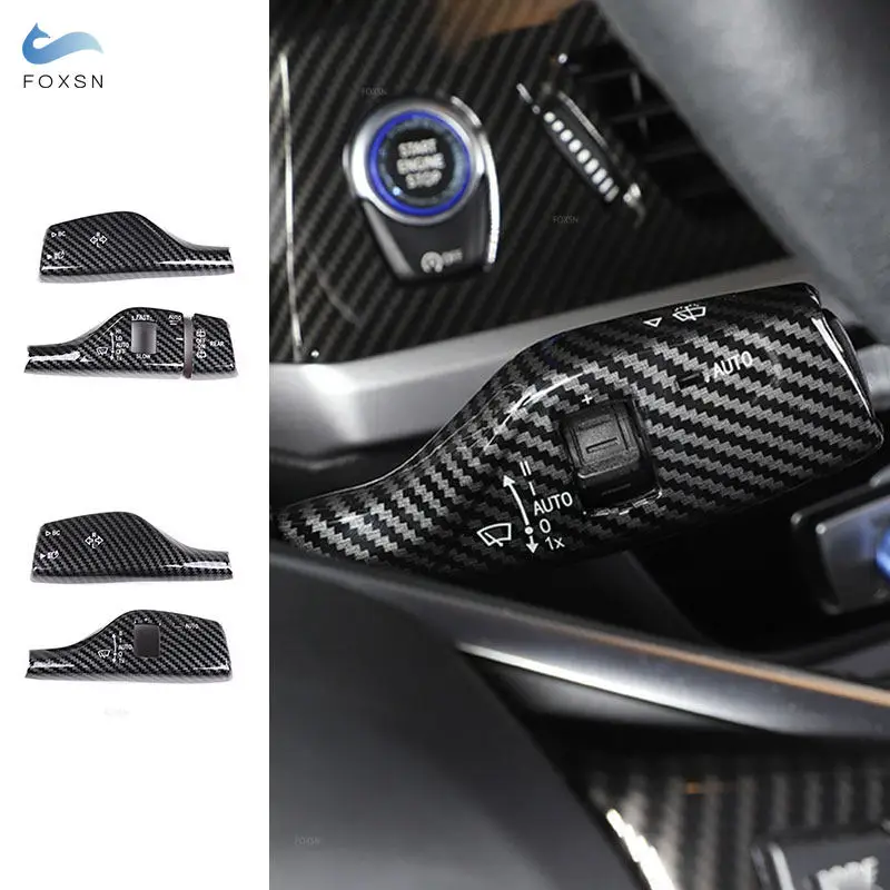 

ABS Carbon Fiber Style Turn Signal Windshield Wiper Lever Switch Trim Cover For BMW F20 F45 F48 F52 G01 G02 G05 G11 G20 G30 G32