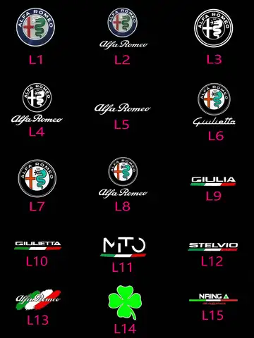 2 LED 자동차 도어 로고 램프 프로젝터 레이저 조명 알파 로미오 액세서리 Stelvio Brera Spider Giulia Giulietta 159 166 GT Mito