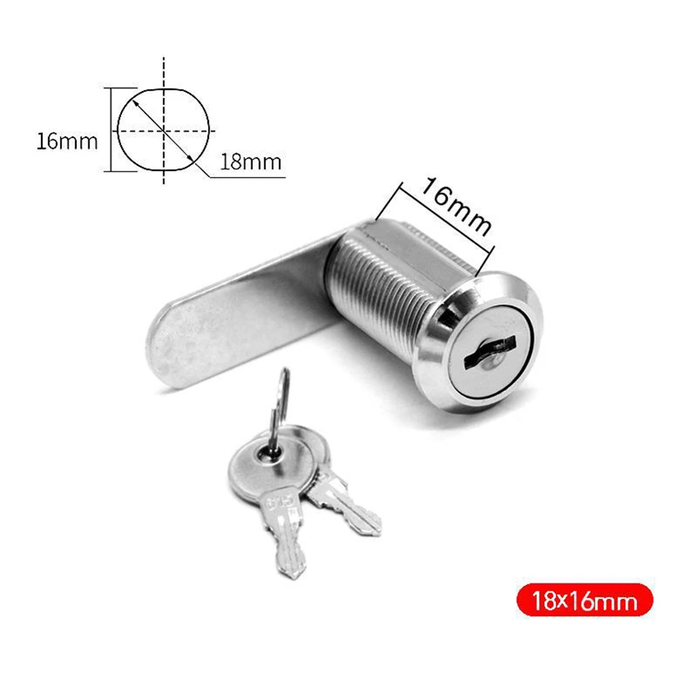 1PC Lock Set Door Barrel Drawer Cabinet Mail Box Locker Cupboard For Security Furniture Locks 16mm With 2 Key