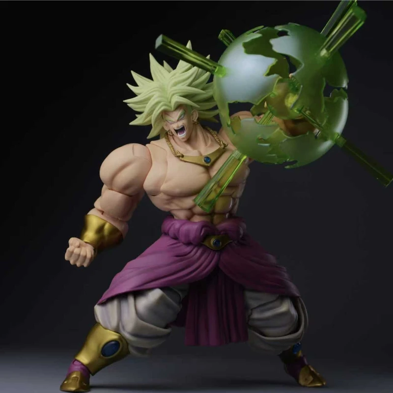 ZT Studio Dragon Ball SHF Guerriero Antico Broly Verde/Capelli Verdi Lunghi 1/12 Action Figure Personaggio Anime da Collezione