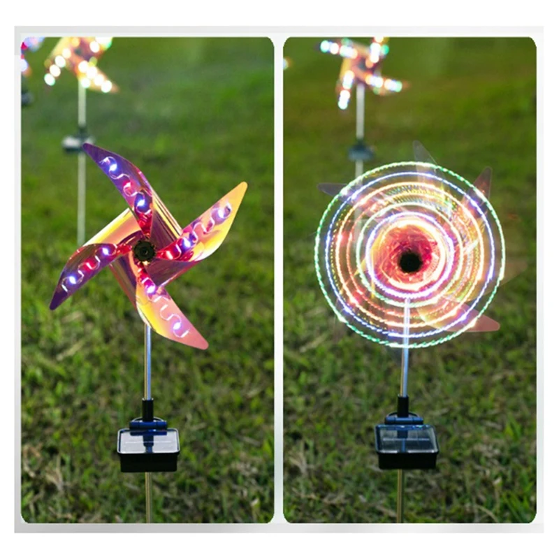 4Pcs Solar Powered Outdoor Windmill Lamp Holiday Lights 32LED Spot Light Garden Decor Windmill Waterproof Night Light