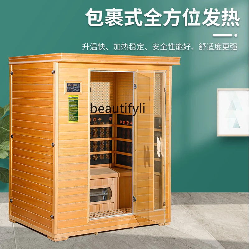 Three-person family with tourmaline sweat steam far infrared light wave room sauna box