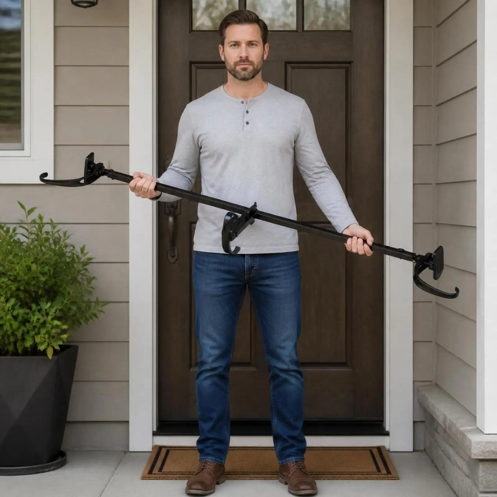 Heavy Duty Wreath Hanger with Adjustable Rod Easy to Use Wreath Hanger Rod