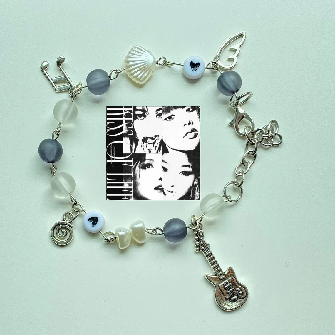 Kiss Of Life \'Shh\' inspired bracelet, y2k bracelet, kpop bracelet, kpop merch, kiof kpop, kiof bracelet, cute, charm bracelet,