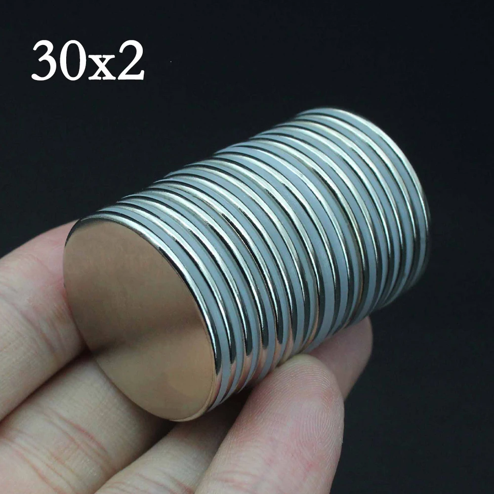 Round Magnet 3/4/5/6/7/8/10/12/15/18/20/25/30X2mm Neodymium N35 Permanent NdFeB Super Strong Powerful Magnetic imane Disc