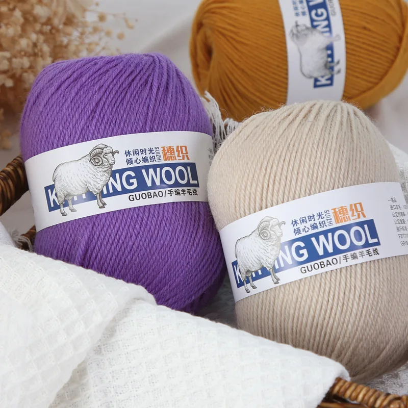 1Pc 50g 100% Wool Yarn for hand Knitting  Lanas Crochet yarn Thick Thread DIY Scarf Sweater blanet hat sock Crocheting bag shoe