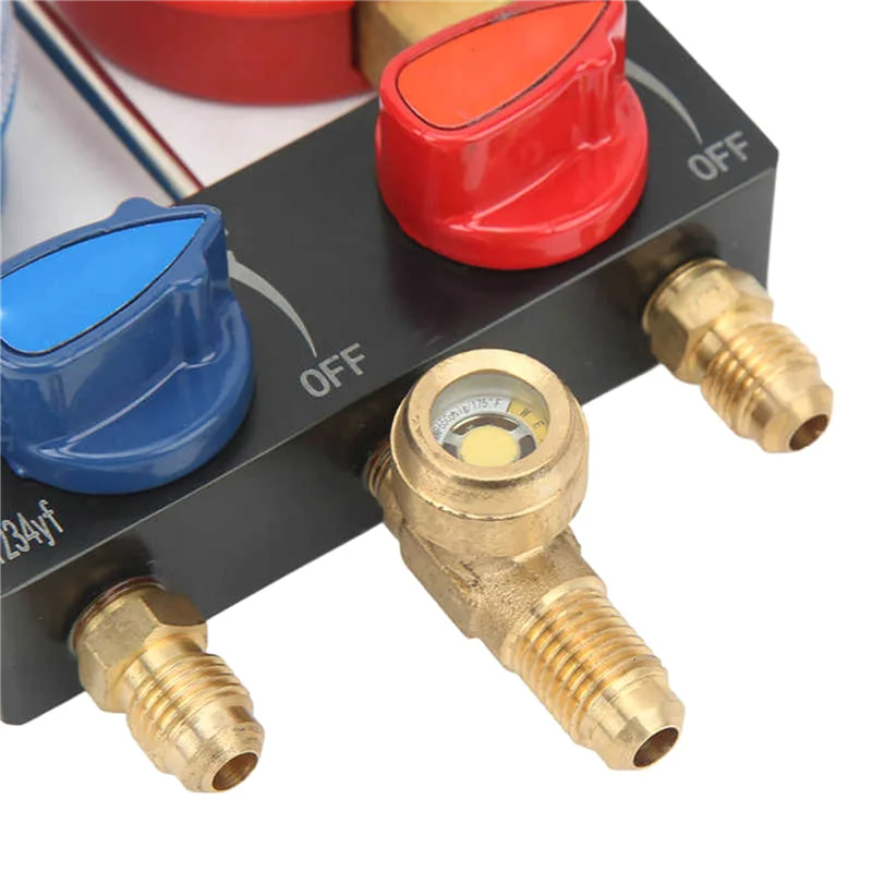 ABLQ 2X HS-M01 Kältemitteldiagnose-Verteilermessgerät G1/4 Zustand Manometer Manometer für R22/R1234yf