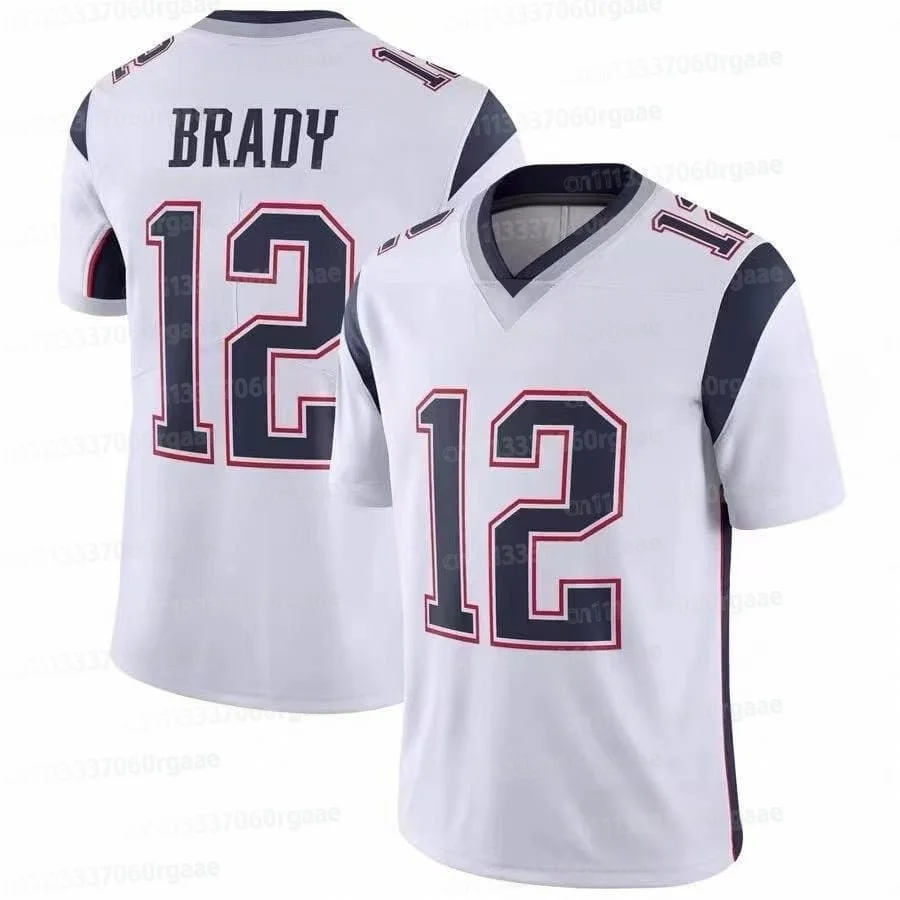 2026 NEW #12 Brady Blue Home Football Jersey with Contrasting Shoulder Panels, V-neck Breathable Sports Fan Suit, Family Set