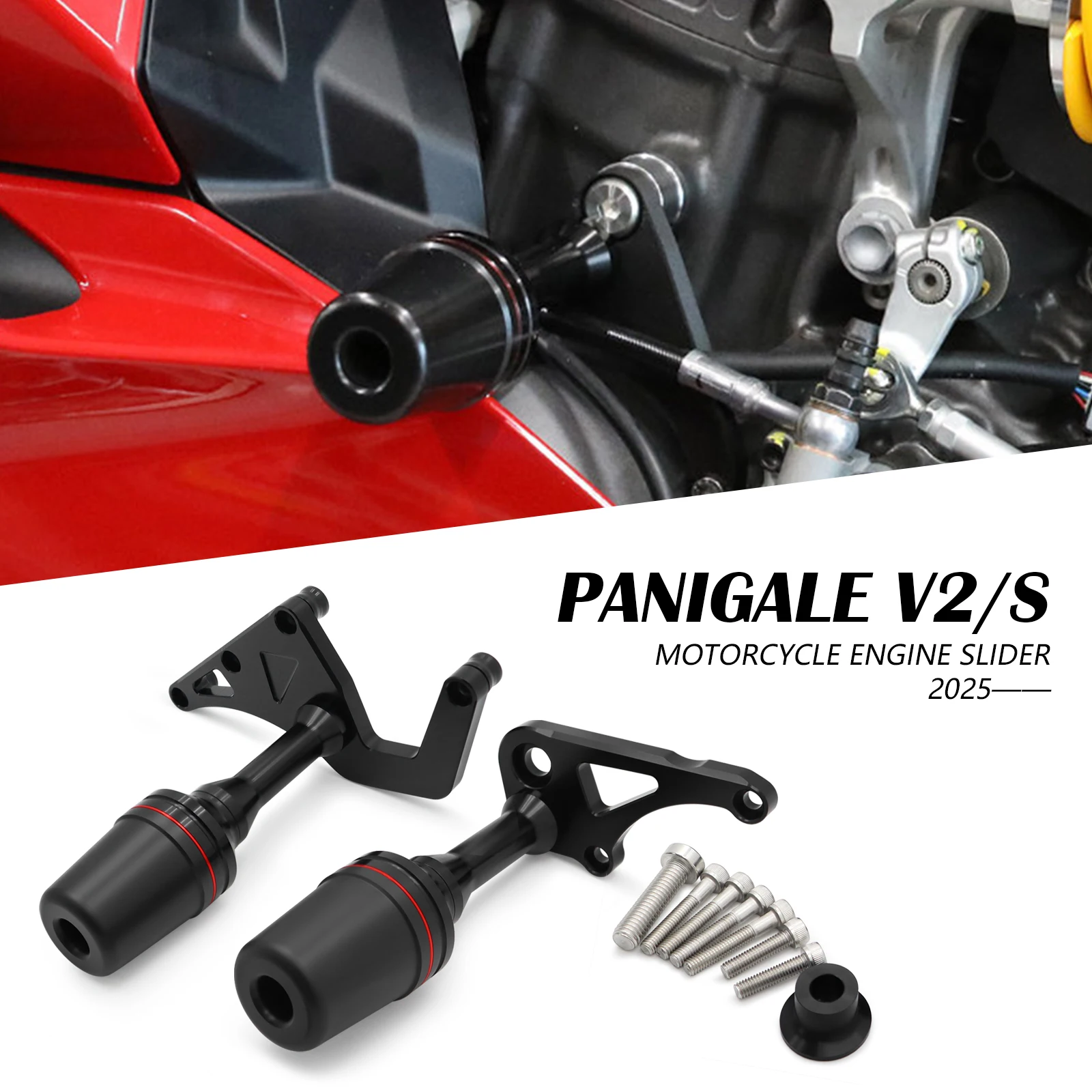 

Защитные накладки на раму и обтекатели (слайдеры) для мотоциклов DUCATI Panigale V2 V2S 2025-