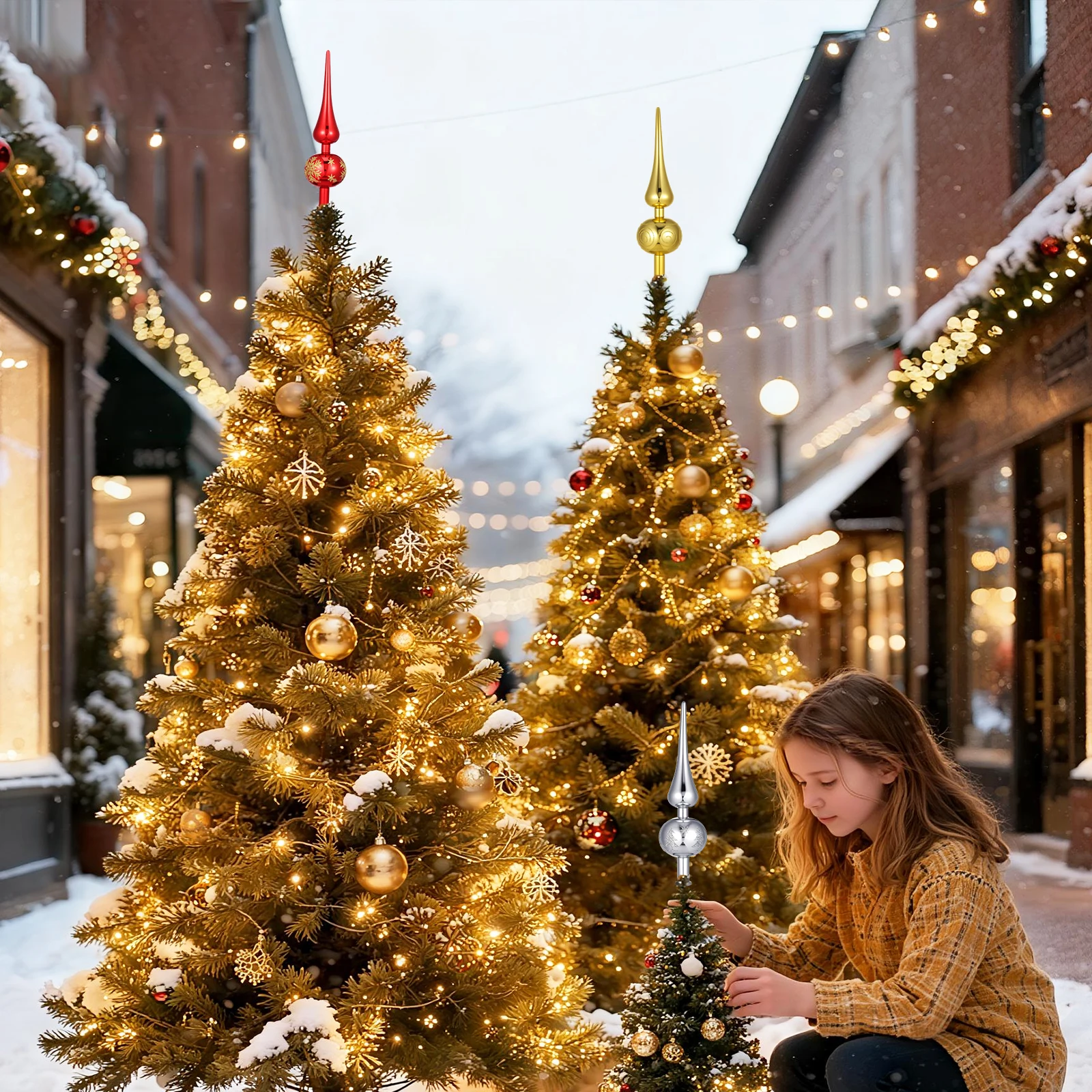 

3 pcs Christmas Topper Star Plastic Xmas Decor, Festive Tree Topper, Holiday Christmas Tree Decorations, Party