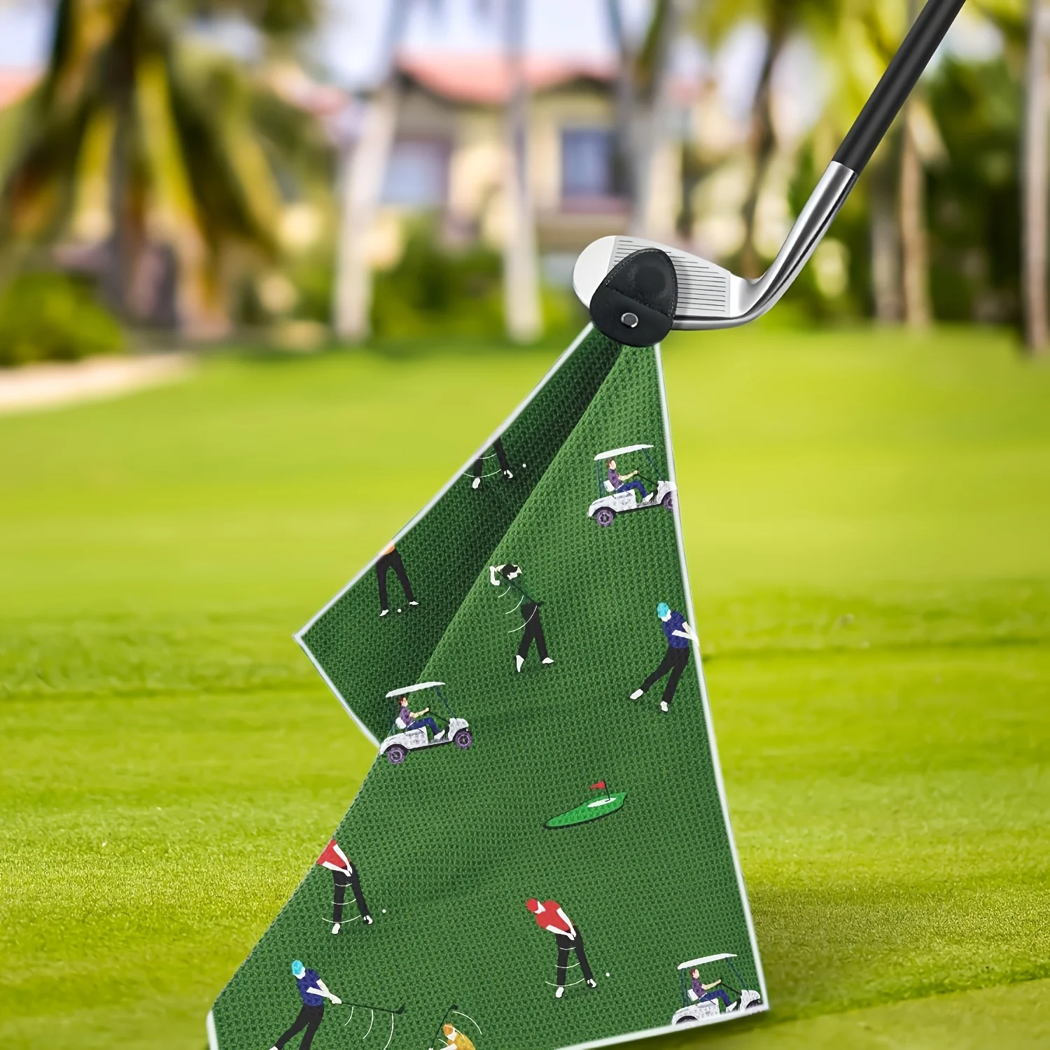 1 قطعة منشفة جولف مغناطيسية لحقائب الجولف للرجال والنساء لمحبي الجولف ، هدية التقاعد ، منشفة جولف بنمط تصميم الوافل من الألياف الدقيقة f