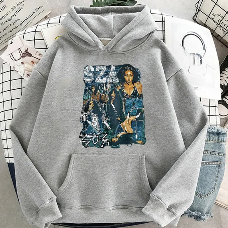 Sza Drive Sudadera con capucha estampada Hip Hop Harajuku hombres mujeres Sudadera con capucha suelta sudadera Casual moda ropa de calle Otoño Invierno sudaderas con capucha ropa