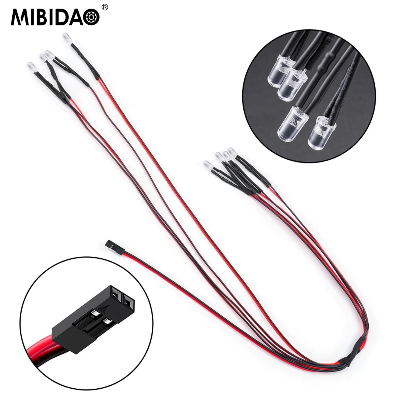 MIBIDAO 1 Set Front Rear RC LED Headlight Tailight for 1:10 Kyosho FZ02 RC Car Parts