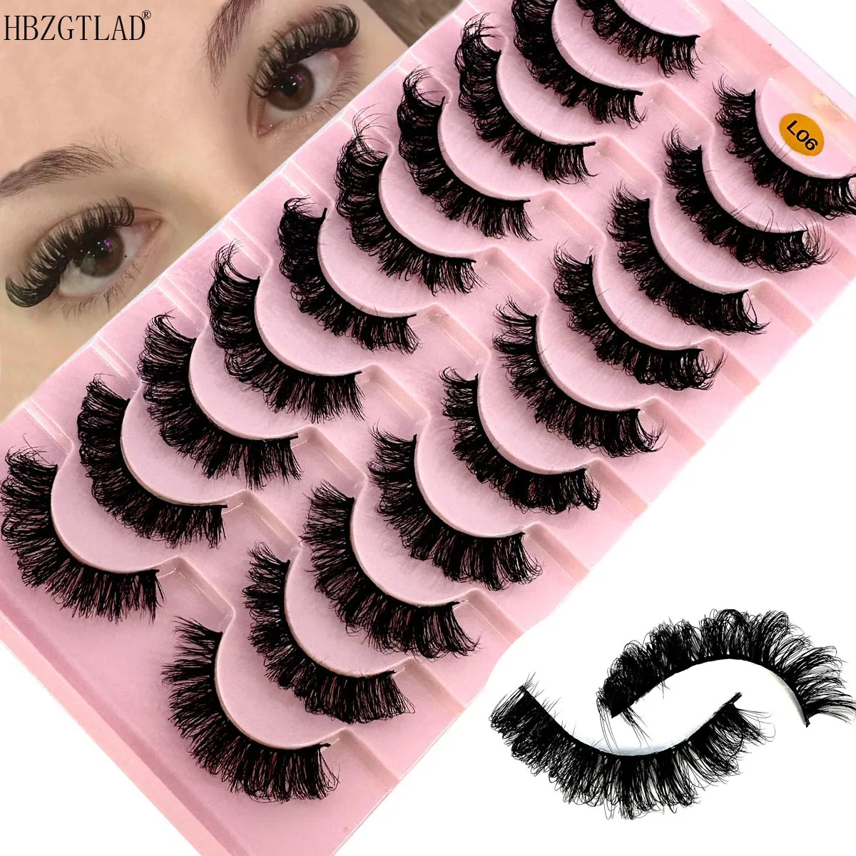 NEWDD Curl 10-22mm False Eyelashes Russian Volumes 5D Fluffy Mink Lashes Reusable Fake Lashes Russia Lashes Extensions Faux Cils