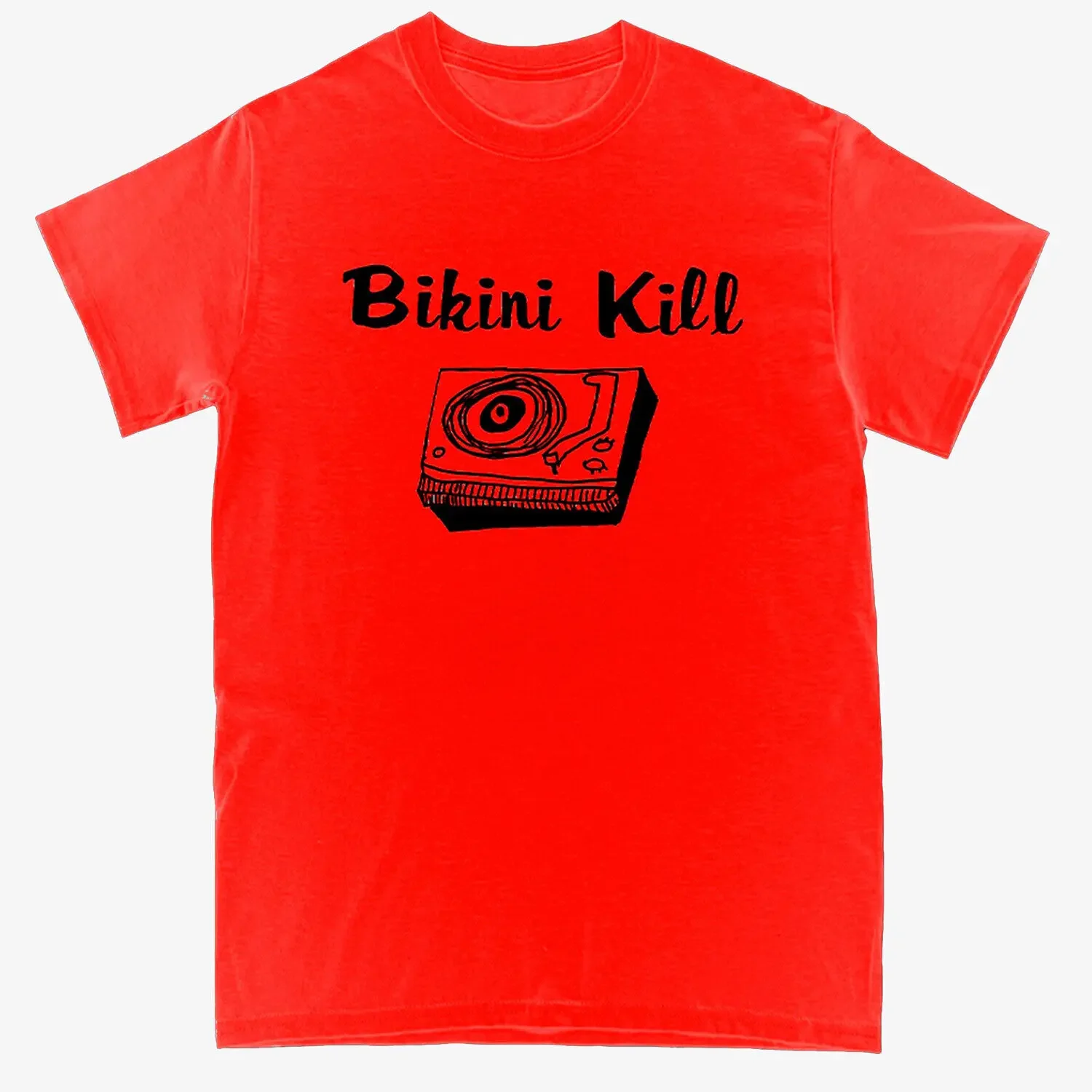 Men'S Bikini Kill Record Player Red T Shirt Xx Large