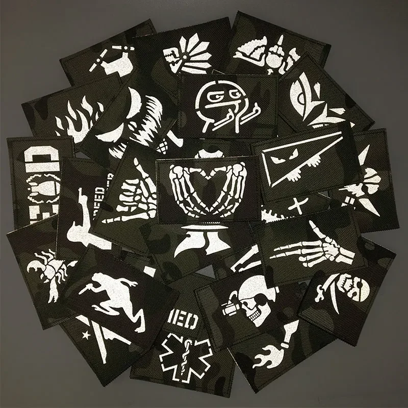 Multicam Tactical Patches IR Infrared Reflective Patches on Backpack Vest Clothing Outdoor Badges Hook&Loop
