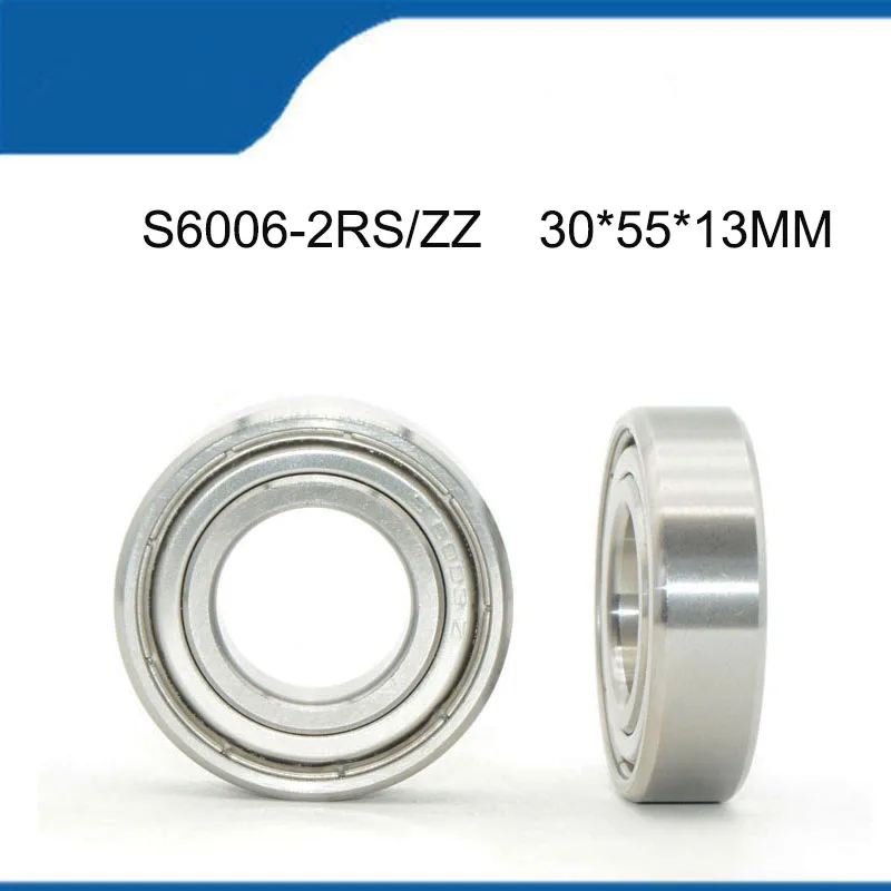 

5PCS S6006-2RS/ZZ (30*55*13MM) High Quality Stainless S6006RS/ZZ Steel Rubber Sealed Deep Groove Ball Bearing Shaft (ABEC-5)