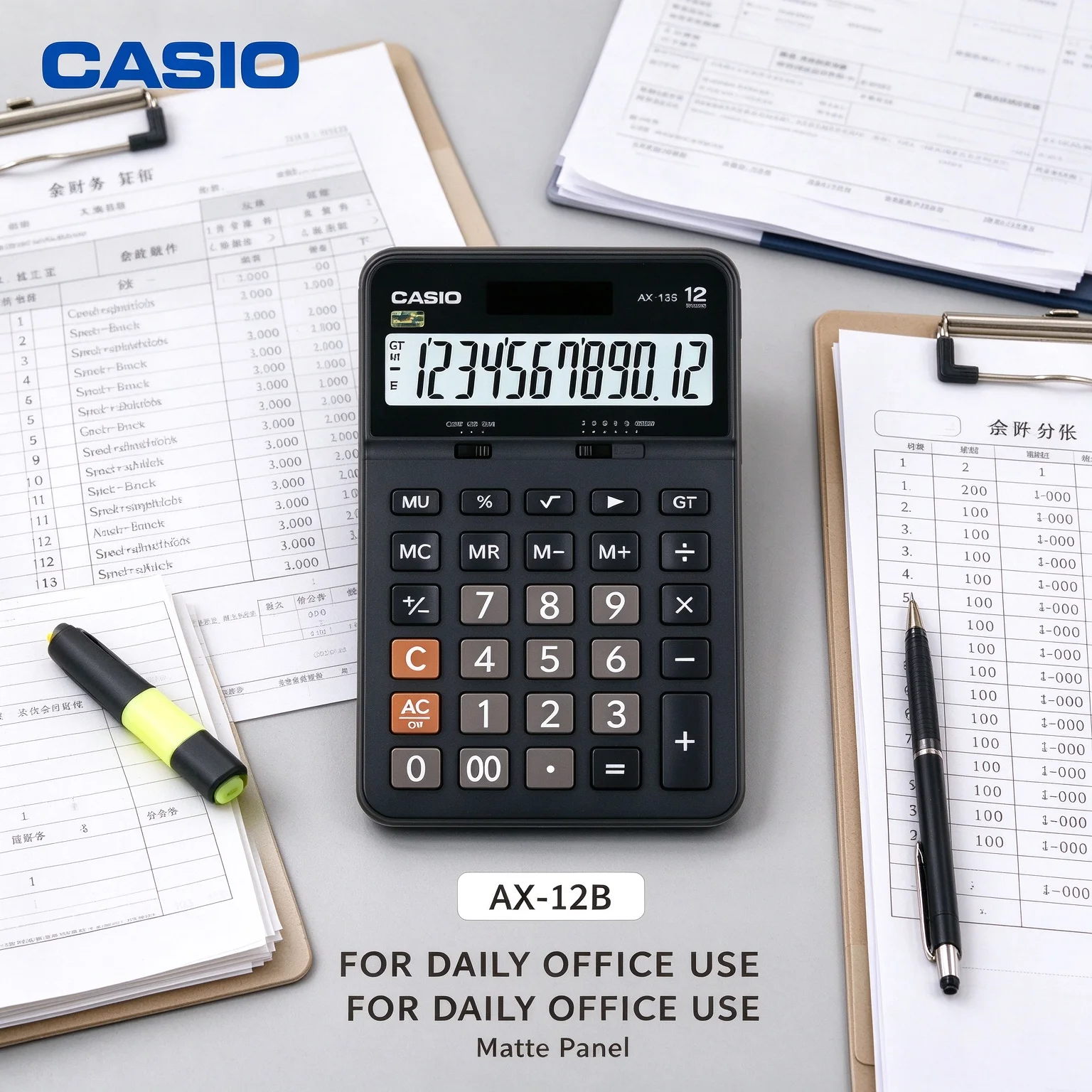 Casio Tax Function Calculator MH12/DH12/DH14/MX12B/MX120B/AX12B/AX120B, for accountant bookkeeping and business tax work