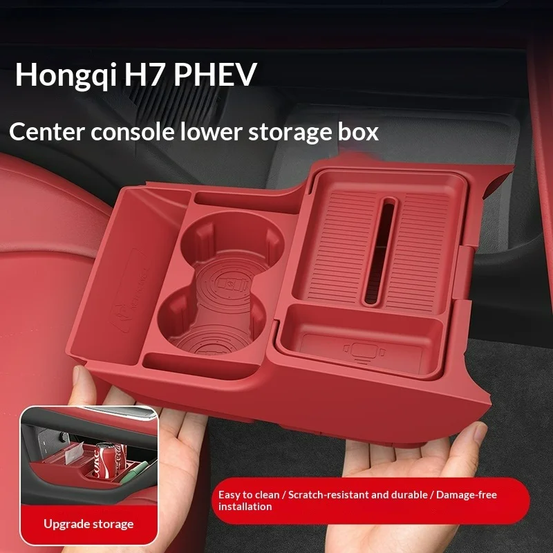 Center Console Under Storage Box for 2026 Hongqi H7 PHEV, Eco-friendly Glasses Holder, Car Interior Modification Accessories