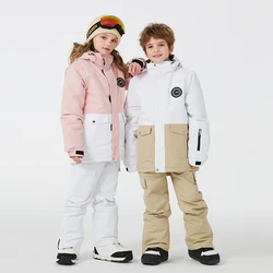 Children's Snow Suit Wear, Snowboard Clothing Sets, Ski Jackets and Strap Pants, Winter Kids Costumes, Boy‘s and Girl's