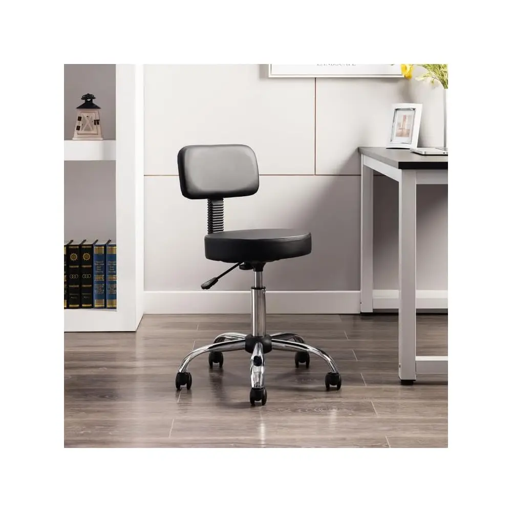 

Swivel Rolling Stool With Ba Support, Esthetician Chair, Adjustable Office Stool, Thi Seat Cushion, Lab Chairs With Wheels –