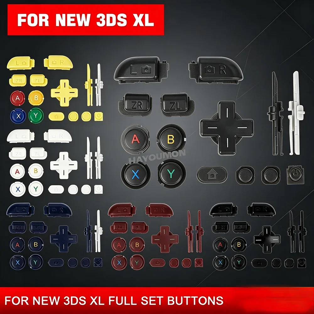 New A B X Y L R ZR Full Set Buttons For New 3DS XL LL 6 Colors Replacement Repair Parts For New 3DS XL LL Gaming Accessories