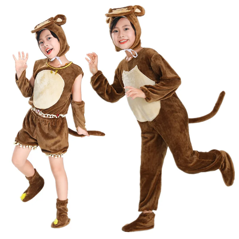 

Monkey Performance Clothing Children's Kindergarten Cartoon Dance Clothing Monkey Fishing for the Moon Adult Animal Little