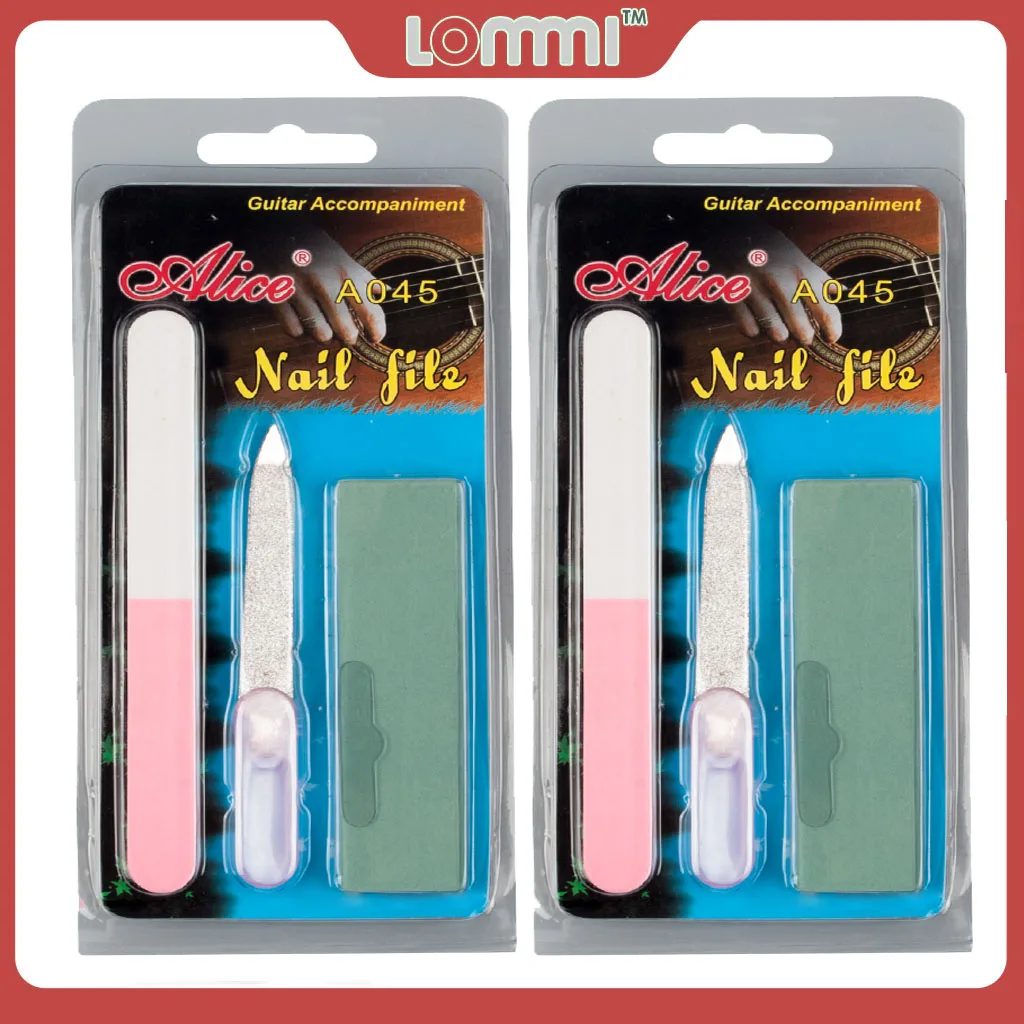 

LOMMI 2PCS Guitar Nail File Kit Classical Acoustic Guitarra Kit Alice A045 Polishing Cotton Sandpaper File Guitar Accessories