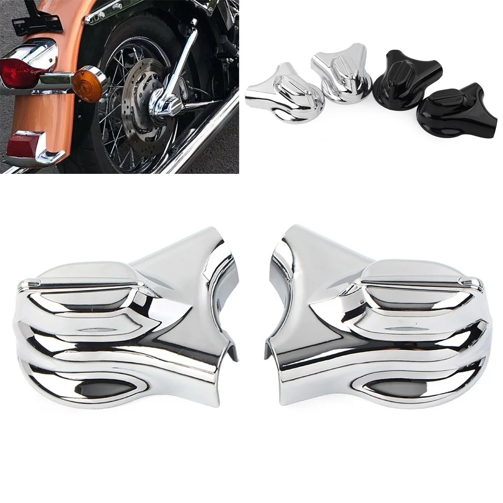 

1 Pair Motorcycle Rear Swingarm Axle Covers Kit For Harley Heritage Softail 2008-2017 Chrome/Black