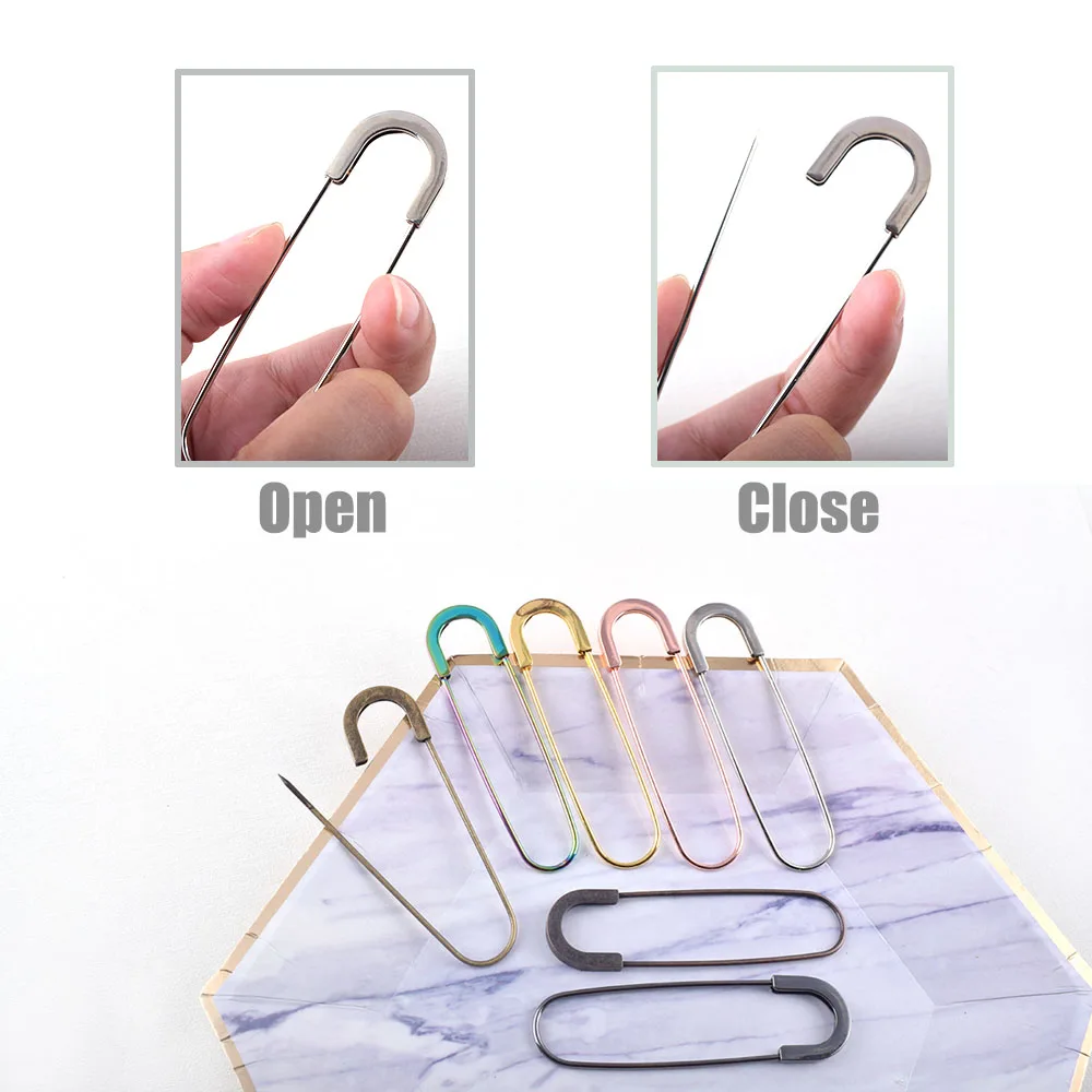 Large Safety Pins Sewing Pins - 7 Color 80mm Metal pins Giant Jumbo Safety Pins for for Clothing Apparel Accessories DIY Sewing