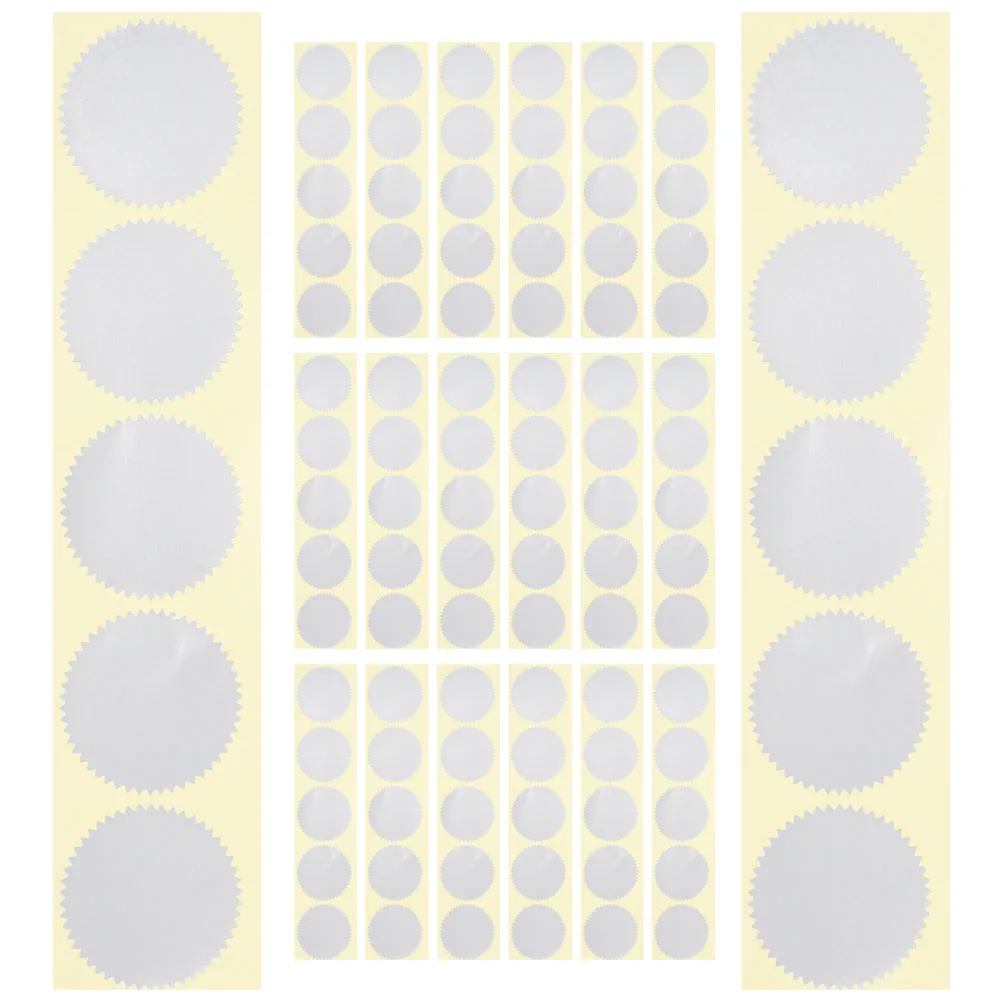 

200 Pcs Steel Stamp Round Stickers Serrated Edge for Embossing Certificate Seals Office Use Self Adhesive Paper Ideal Notary